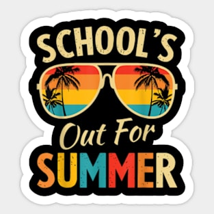 Last Day Of School Retro Schools Out For Summer Teacher Sticker